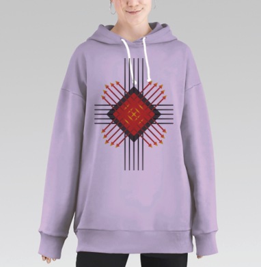 Абстрактная Энергия: Стрелы Движения и Силы, Hoodie Long Oversize Fiolet