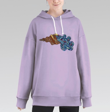 Абстрактная композиция «Вихрь вдохновения», Hoodie Long Oversize Fiolet