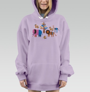 Африканская саванна, Hoodie Mjhigh Dig Mel, Fiolet, утепленная
