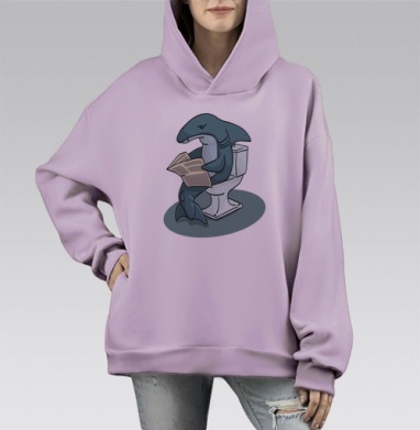 Акула, Hoodie Mono Fiolet, оверсайз, утепленная
