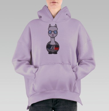 Альпака ученик, Hoodie Oversize Fiolet, утепленная