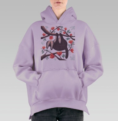 Александр Сергеевич Ушкин в магнолиях, Hoodie Oversize Fiolet, утепленная