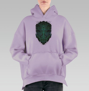 Алиен тим, Hoodie Oversize Fiolet, утепленная