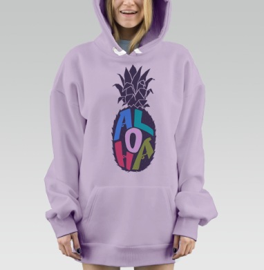 Алоха ананас, Hoodie Mjhigh Dig Mel, Fiolet, утепленная
