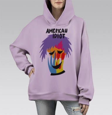 Американский идиот, Hoodie Mono Fiolet, оверсайз, утепленная