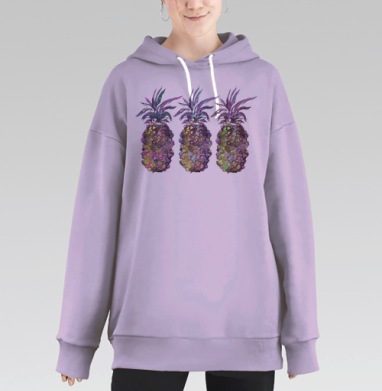 Ананасовые будни., Hoodie Long Oversize Fiolet