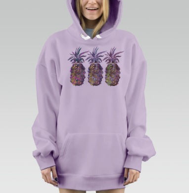 Ананасовые будни., Hoodie Mjhigh Dig Mel, Fiolet, утепленная