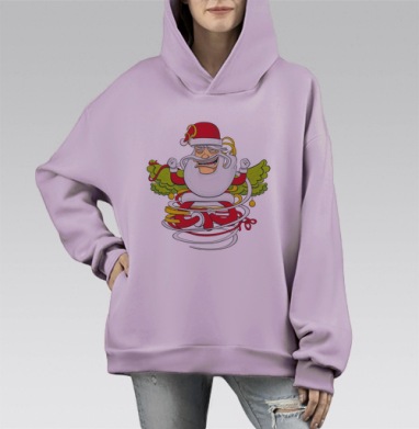 Ангел НГ, Hoodie Mono Fiolet, оверсайз, утепленная