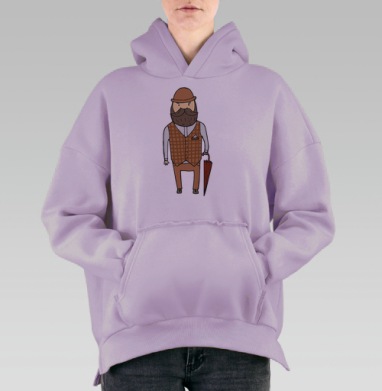 Английский джентльмен, Hoodie Oversize Fiolet, утепленная