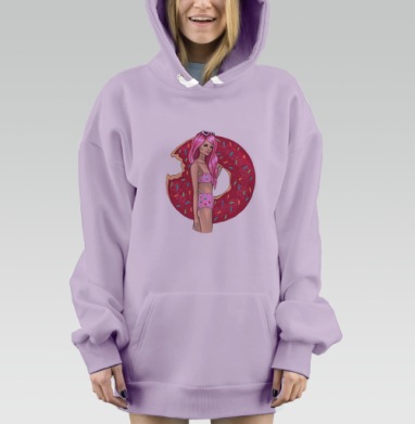 Август, Hoodie Mjhigh Dig Mel, Fiolet, утепленная
