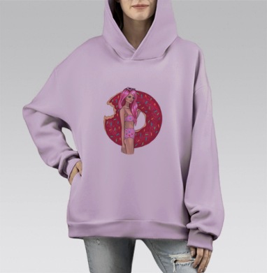 Август, Hoodie Mono Fiolet, оверсайз, утепленная