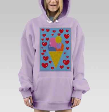 Айскрим, Hoodie Mjhigh Dig Mel, Fiolet, утепленная