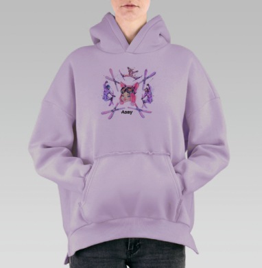 Азау, Hoodie Oversize Fiolet, утепленная