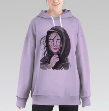 Азиаточка, Hoodie Long Oversize Fiolet