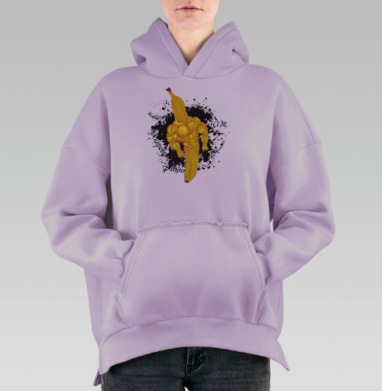 Банан и зож, Hoodie Oversize Fiolet, утепленная