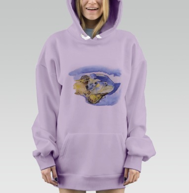 Белый медведь, Hoodie Mjhigh Dig Mel, Fiolet, утепленная