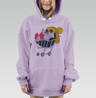 Безмятежный пингвин, Hoodie Mjhigh Dig Mel, Fiolet, утепленная