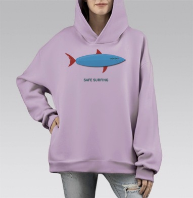 БЕЗОПАСНЫЙ СЕРФИНГ, Hoodie Mono Fiolet, оверсайз, утепленная