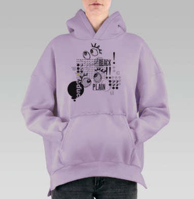 Безумные глазки, Hoodie Oversize Fiolet, утепленная