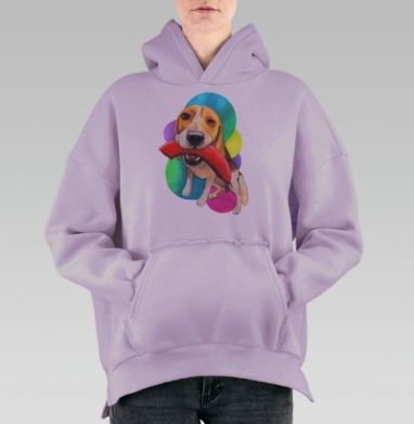 Бигль Соня, Hoodie Oversize Fiolet, утепленная
