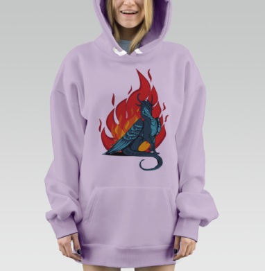 Бирюзовый дракон, Hoodie Mjhigh Dig Mel, Fiolet, утепленная