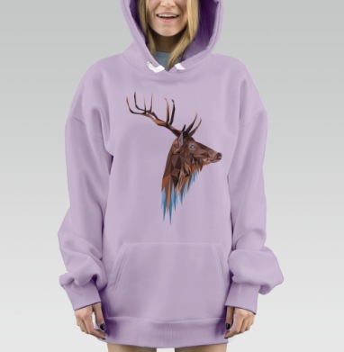 Большой оленёнок, Hoodie Mjhigh Dig Mel, Fiolet, утепленная
