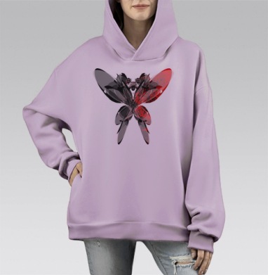 БТФЛ, Hoodie Mono Fiolet, оверсайз, утепленная