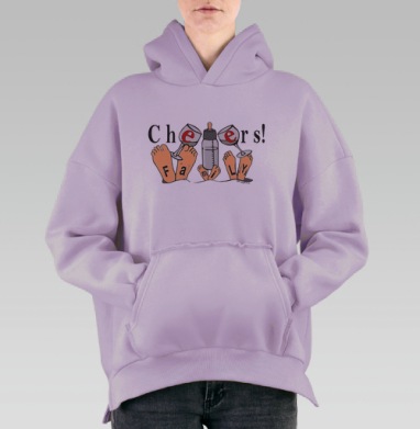 Будь здорова, семья, Hoodie Oversize Fiolet, утепленная