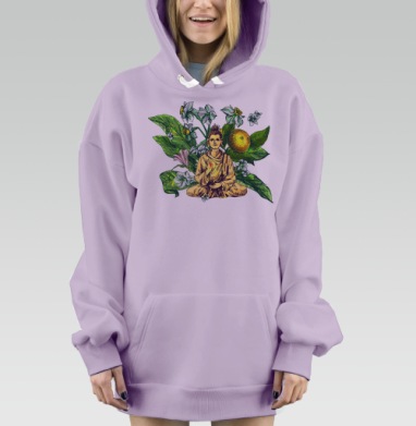 Будда в абхазской флоре, Hoodie Mjhigh Dig Mel, Fiolet, утепленная