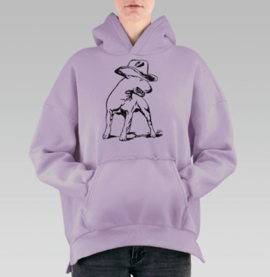 Бультельер - ковбой, Hoodie Oversize Fiolet, утепленная