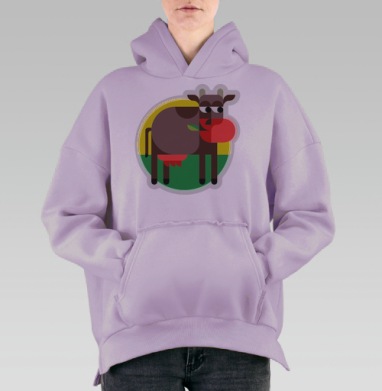 Бурёночка, Hoodie Oversize Fiolet, утепленная