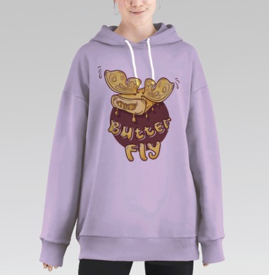 ButterFLY / БаттерФЛАЙ, Hoodie Long Oversize Fiolet