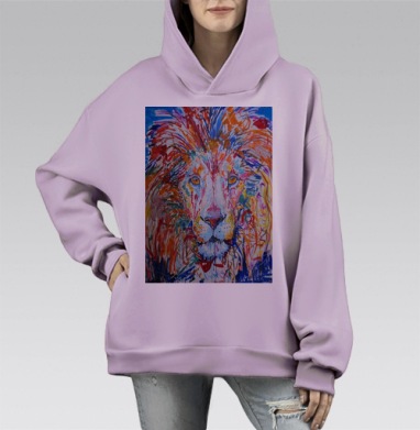 Царь, Hoodie Mono Fiolet, оверсайз, утепленная