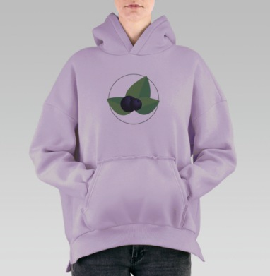 Черничное лето, Hoodie Oversize Fiolet, утепленная