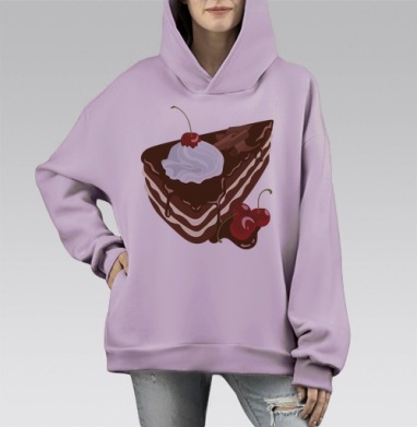 Черный лес, Hoodie Mono Fiolet, оверсайз, утепленная
