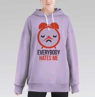 ЧУВСТВИТЕЛЬНЫЙ БУДИЛЬНИК, Hoodie Long Oversize Fiolet