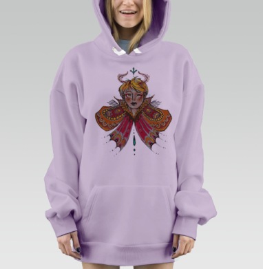 Цветочная нимфа, Hoodie Mjhigh Dig Mel, Fiolet, утепленная