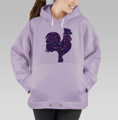 Цветочный петух, Hoodie Oversize Fiolet