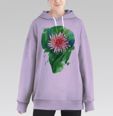 Цветок георгина, Hoodie Long Oversize Fiolet