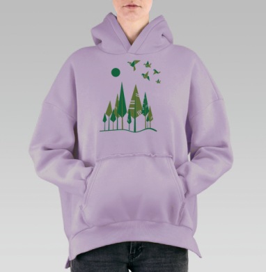 Дай земле шанс, Hoodie Oversize Fiolet, утепленная