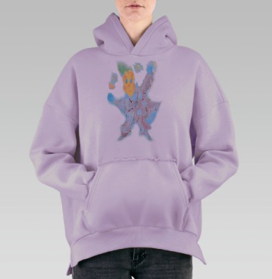 Делатель снега . Номер первый., Hoodie Oversize Fiolet, утепленная