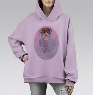 Demiana / Демиана, Hoodie Mono Fiolet, оверсайз, утепленная