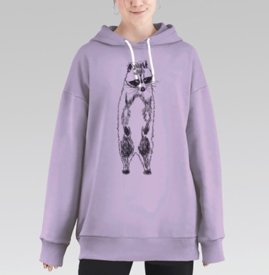 Дерзкий енот, Hoodie Long Oversize Fiolet