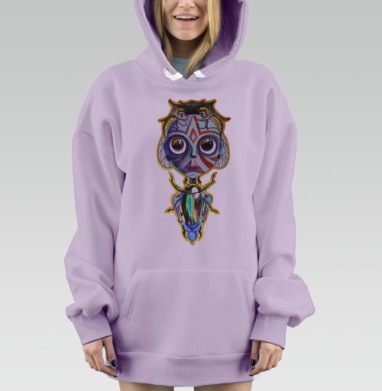 Девочка и жуки, Hoodie Mjhigh Dig Mel, Fiolet, утепленная