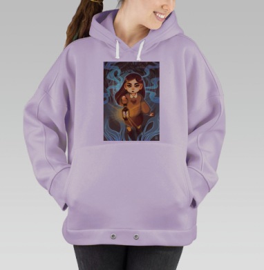 Девочка с фонариком, Hoodie Oversize Fiolet