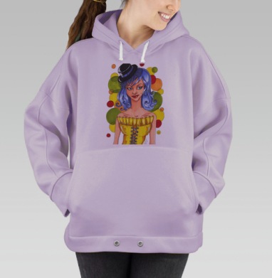 Девушка в цилиндре, Hoodie Oversize Fiolet