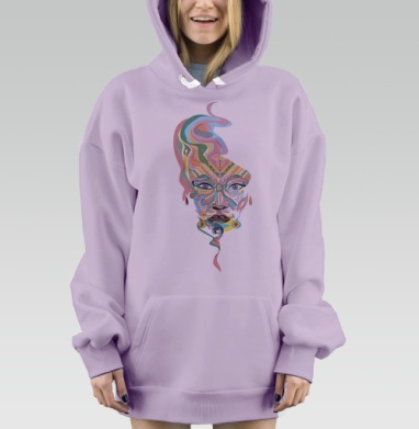 Джин из бутылки, Hoodie Mjhigh Dig Mel, Fiolet, утепленная