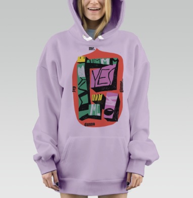 Дизаин футболки, Hoodie Mjhigh Dig Mel, Fiolet, утепленная