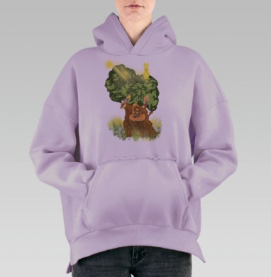 Добрый сон в волшебном лесу, Hoodie Oversize Fiolet, утепленная