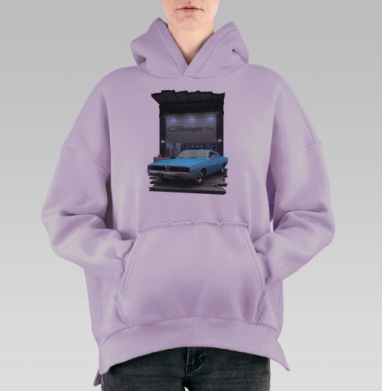 Dodge Charger R-T-SE Black / Додж Чарджер R-T-SE Черный, Hoodie Oversize Fiolet, утепленная
